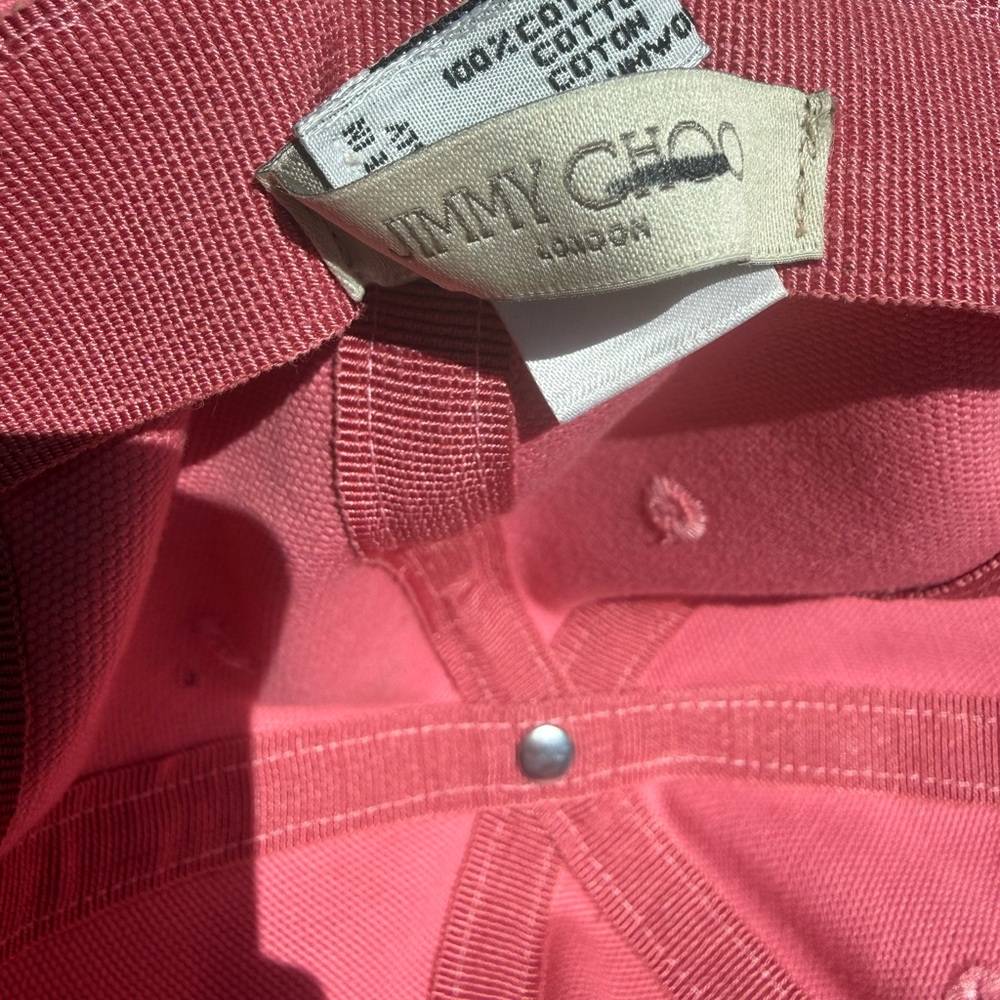 NWT Jimmy Choo Pink Logo Baseball Cap - Picture 6 of 8